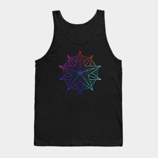 Neon Geometric Glyph Mandala Sigil Rune Sign Seal Cool Blue and Violet  - 397 Tank Top